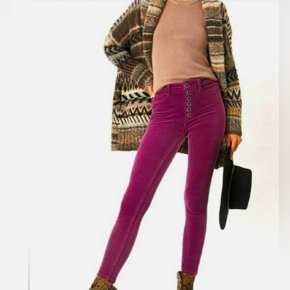 Anthropologie Skinny Corduroy Jeans in Plum
